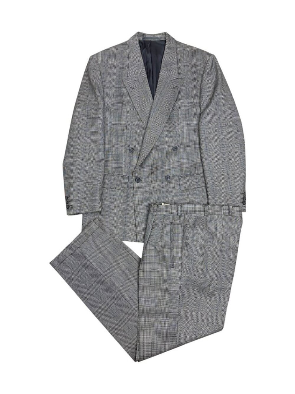 MARIO BARUTTI Vintage WOOL SUIT Plaid Check Business Formal Blazer Pants Men 42R